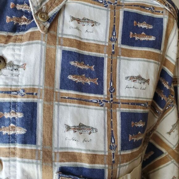 Vintage Woolrich Fish Novelty Print Button down Medium - Picture 8 of 10